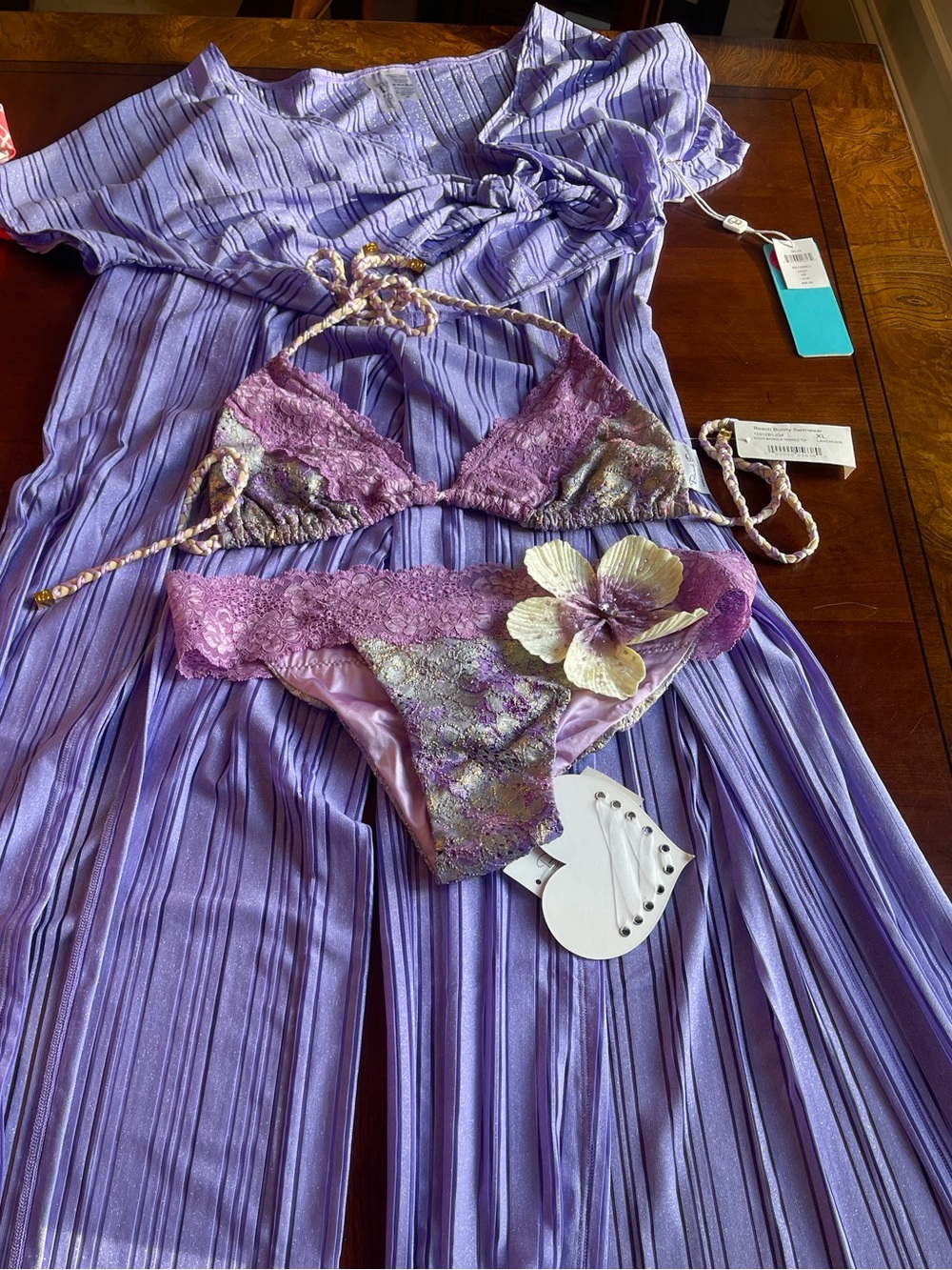 NWT beach bunny coverup size M and matching bikini set size XL - Picture 7 of 16